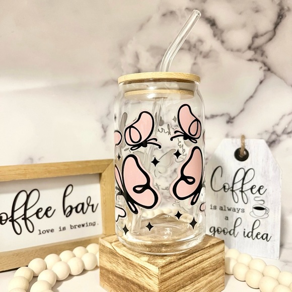 🌺Butterfly Coffee Glass | Grow Through What You Go Through🌺 - Picture 4 of 5